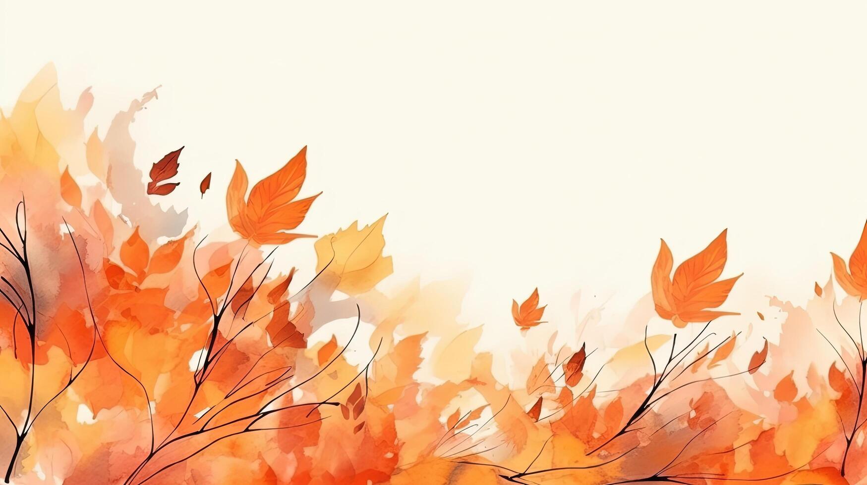 Watercolor Autumn fall background. Illustration photo