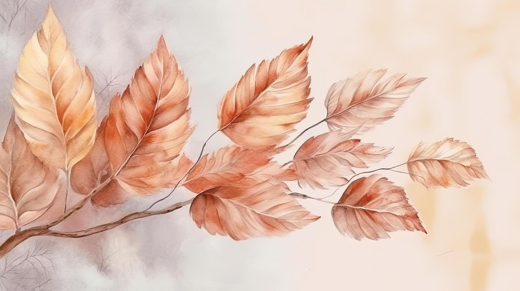 Watercolor Autumn fall background. Illustration photo