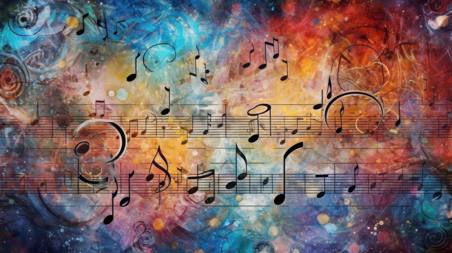 Colorful music background. Illustration photo