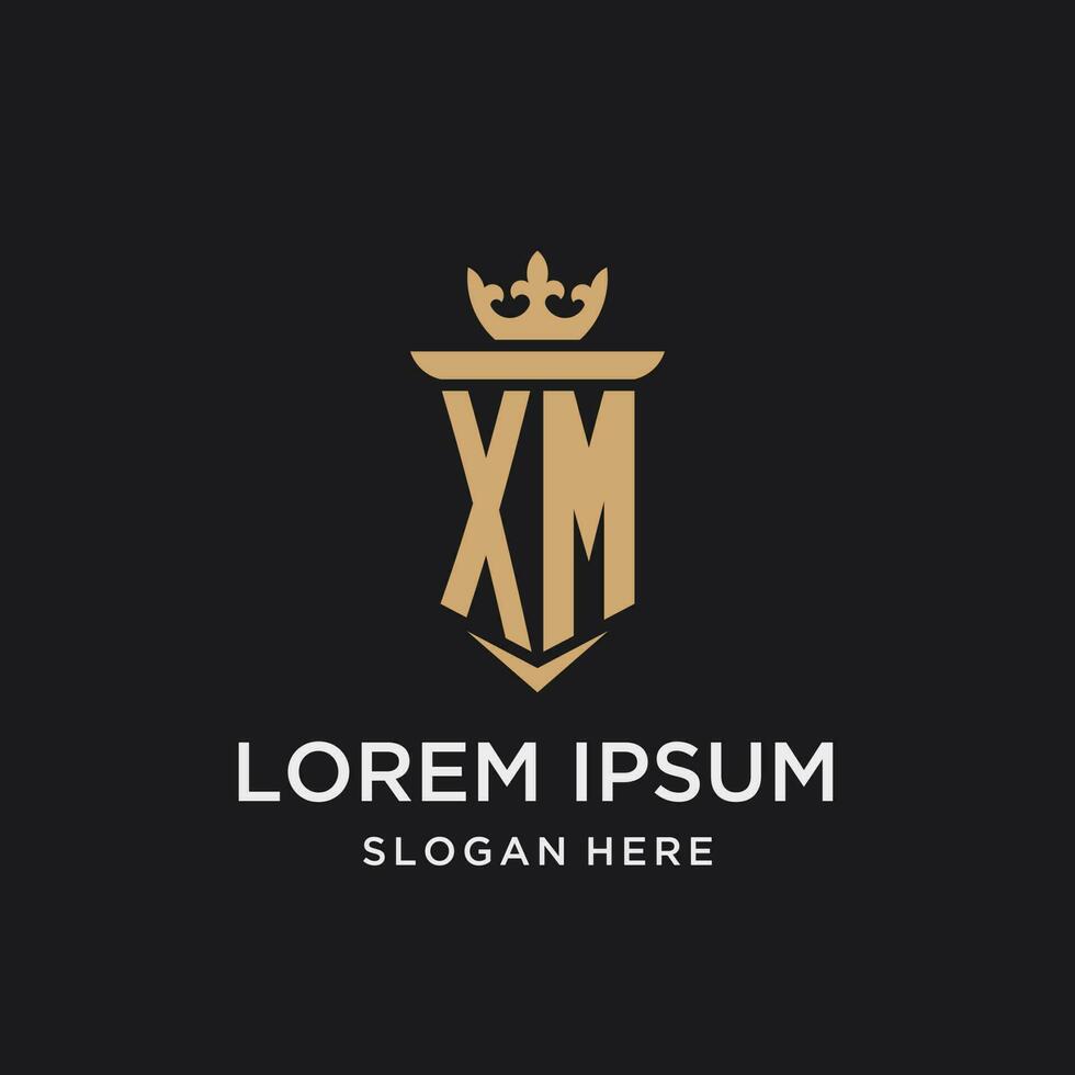 XM monogram with medieval style, luxury and elegant initial logo design vector