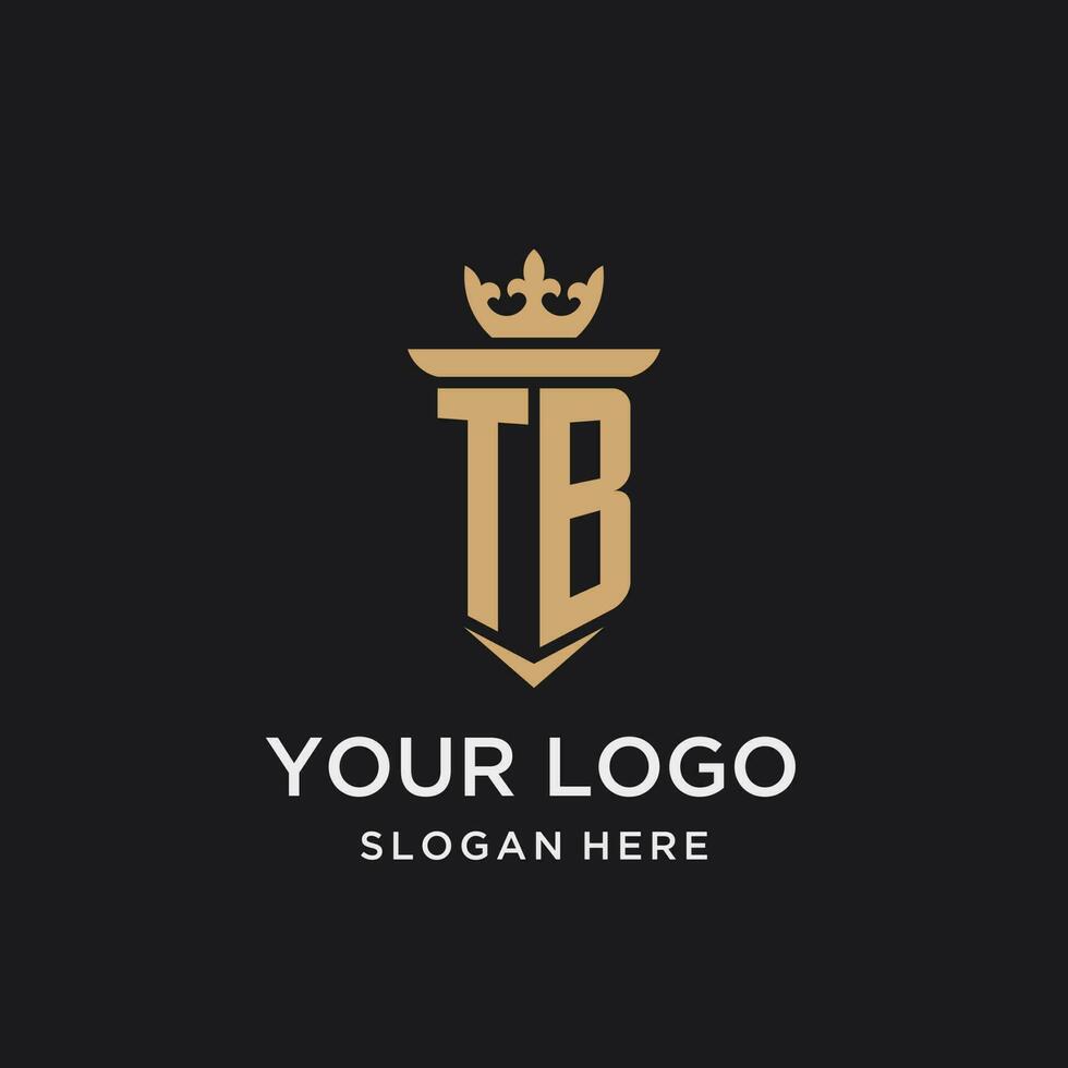 TB monogram with medieval style, luxury and elegant initial logo design vector