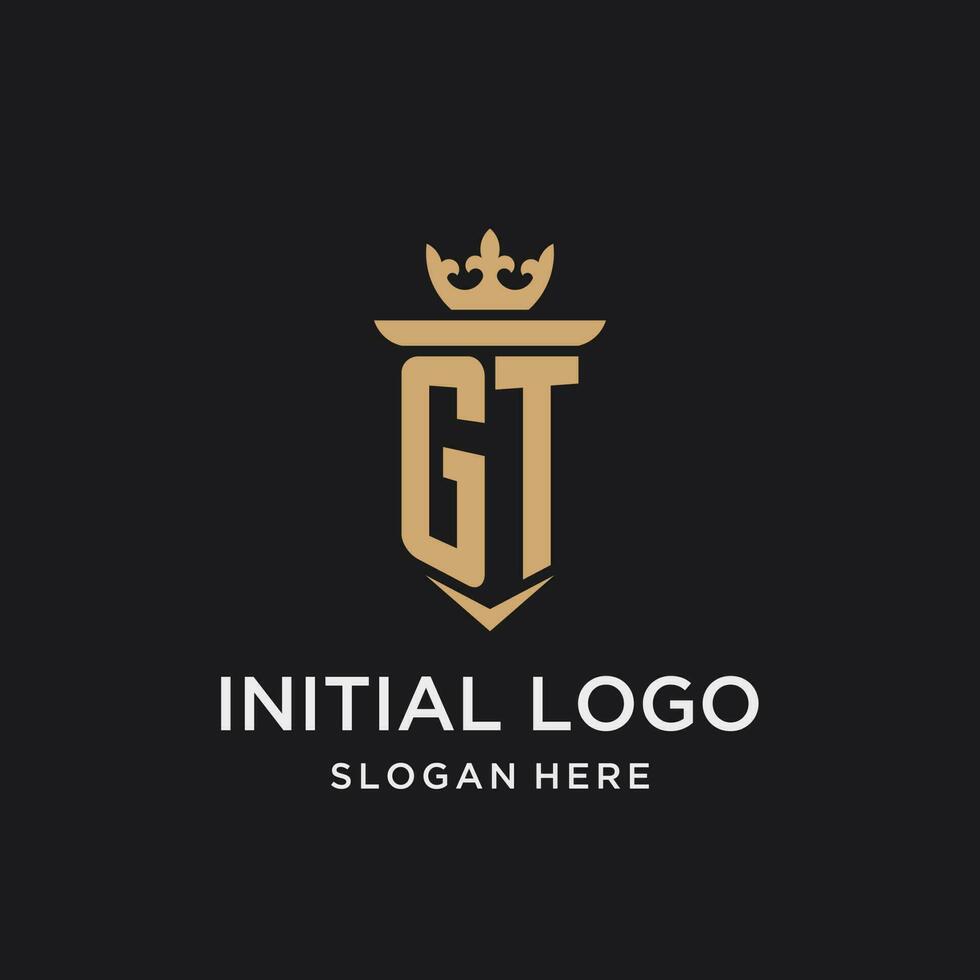 Gm monogram logo with crown shape luxury style Vector Image