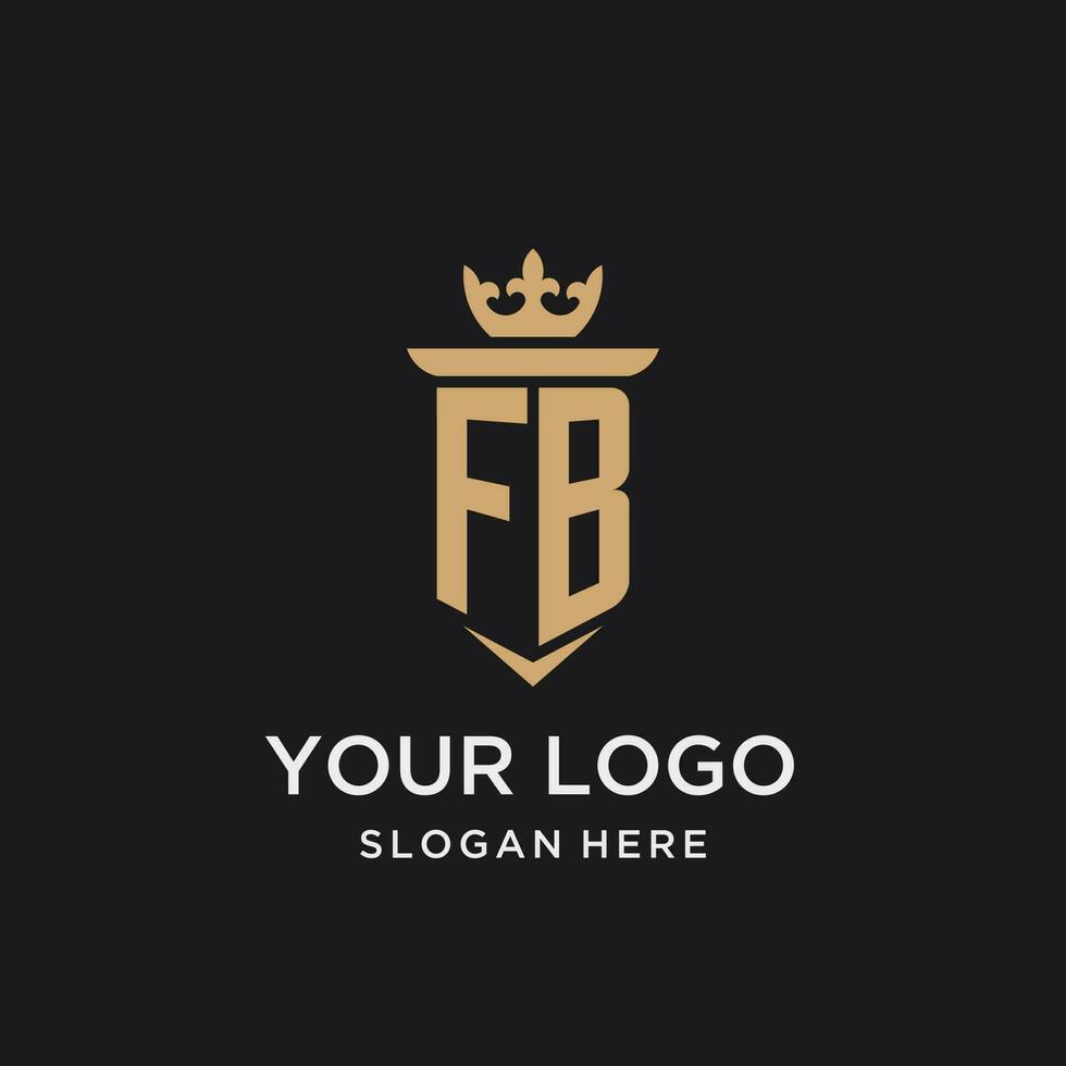 FB monogram with medieval style, luxury and elegant initial logo design vector