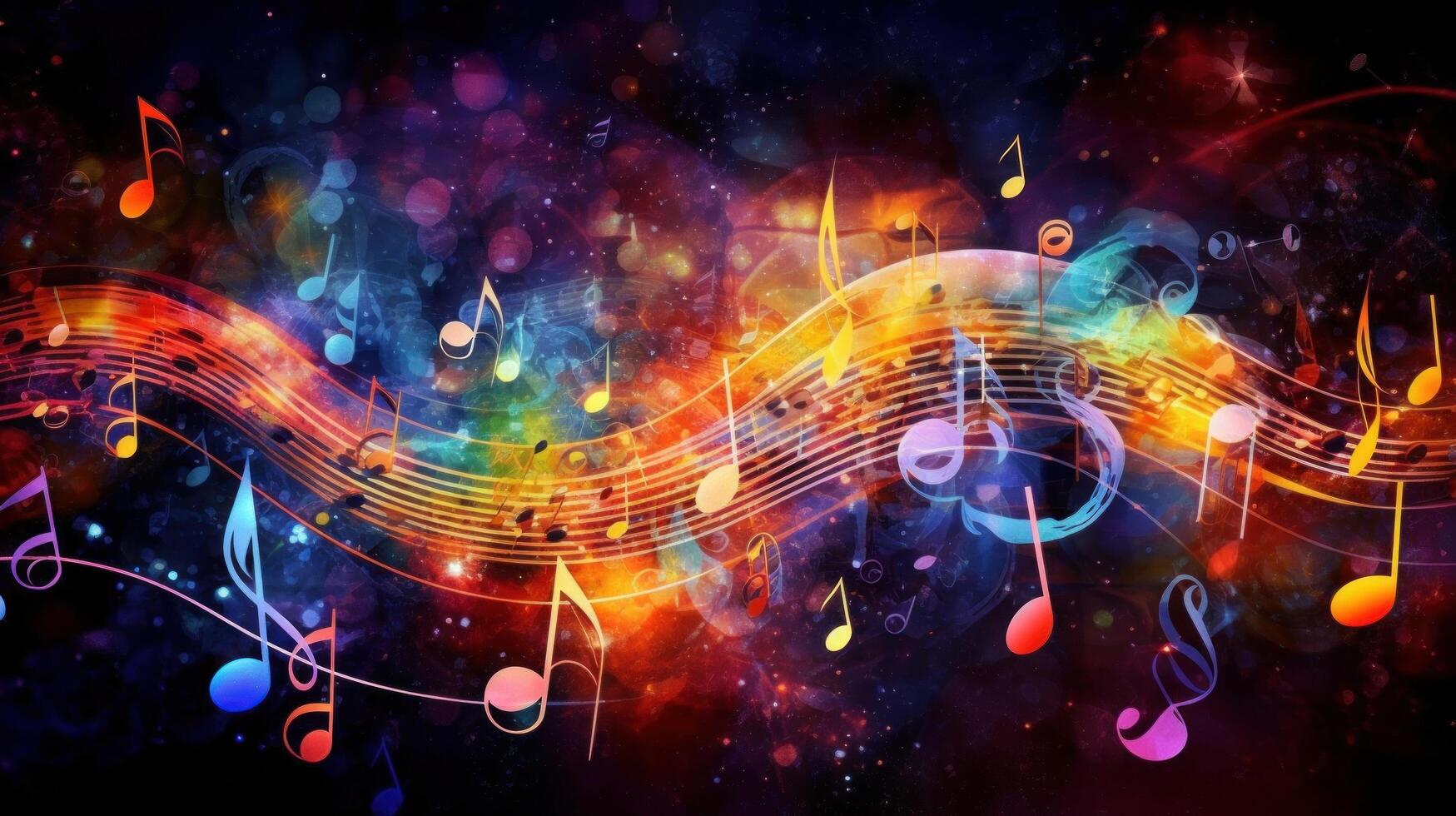 Colorful music background. Illustration photo