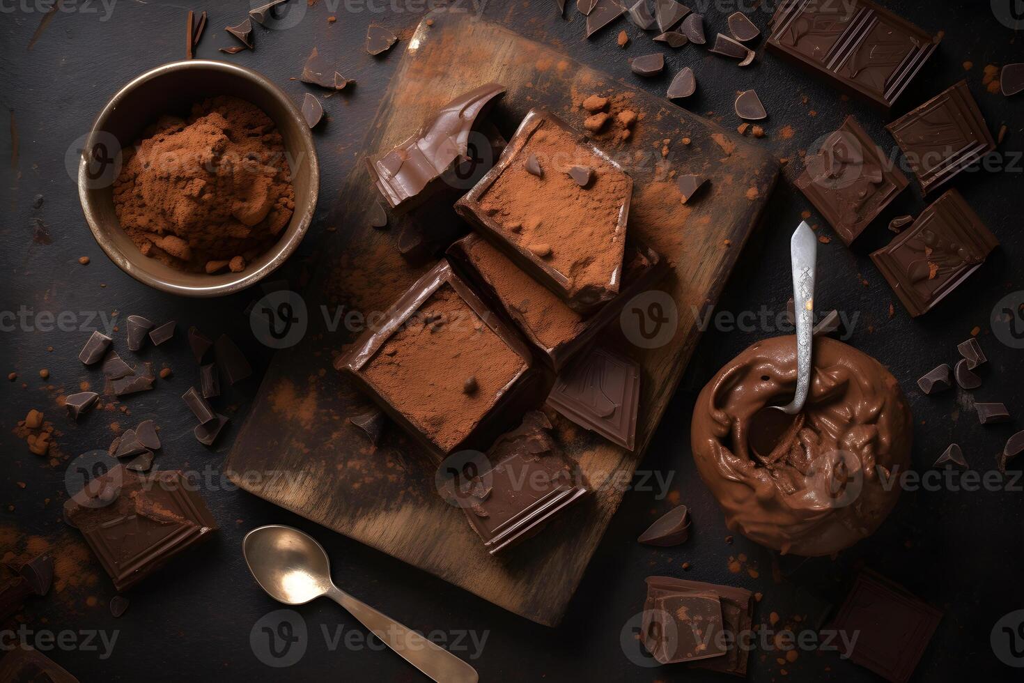 Rico y intenso sabor de hecho a mano oscuro chocolate piezas