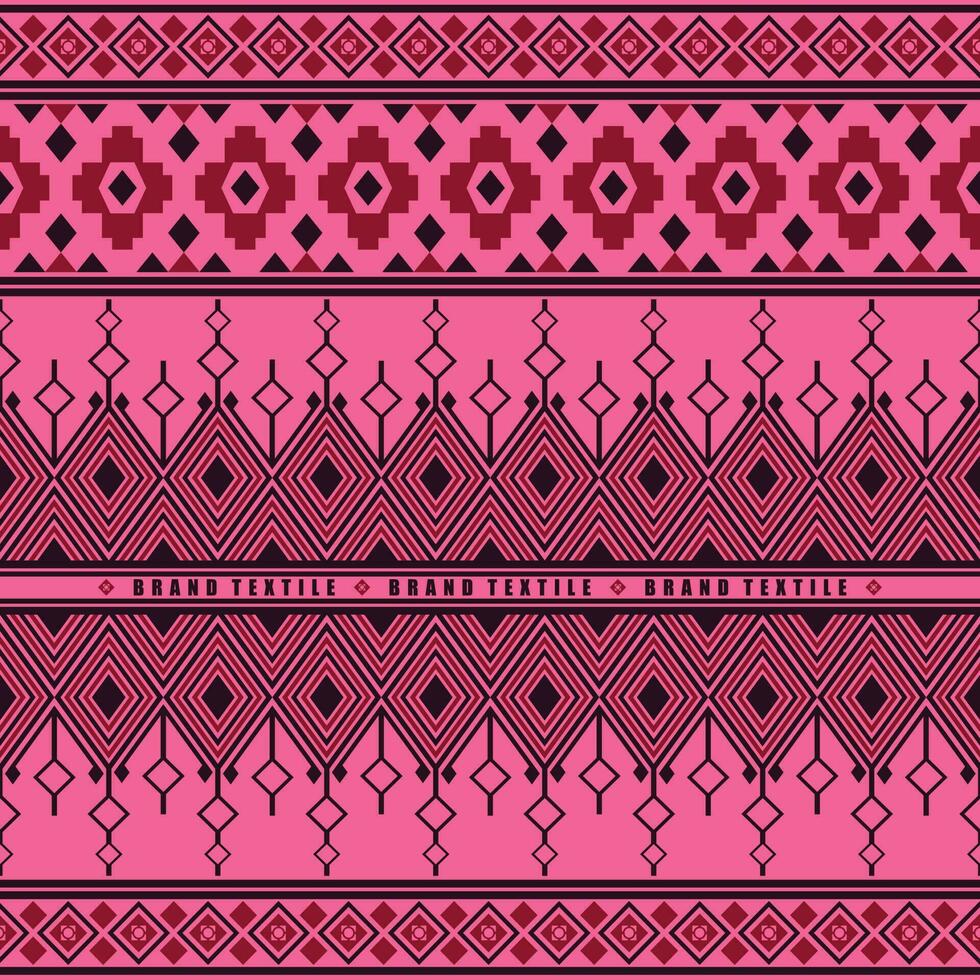 Textile pattern on dark vector background. Seamless ethnic design pattern.