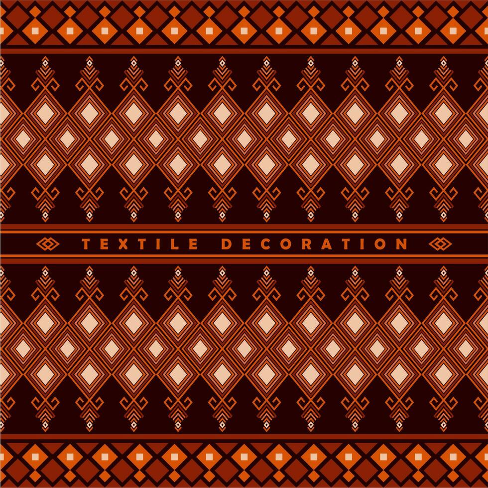 Textile pattern on dark vector background. Seamless ethnic design pattern.