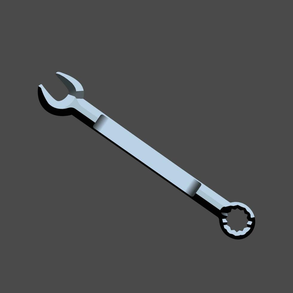 Hand wrench tool or spanner vector