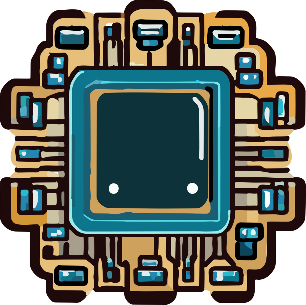 spaander CPU PNG grafisch clip art ontwerp