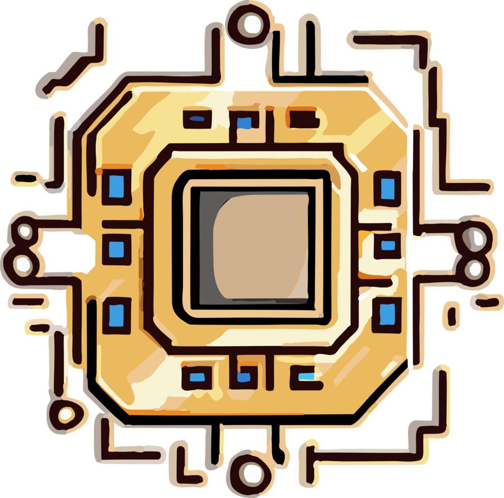 Chip cpu png graphic clipart design