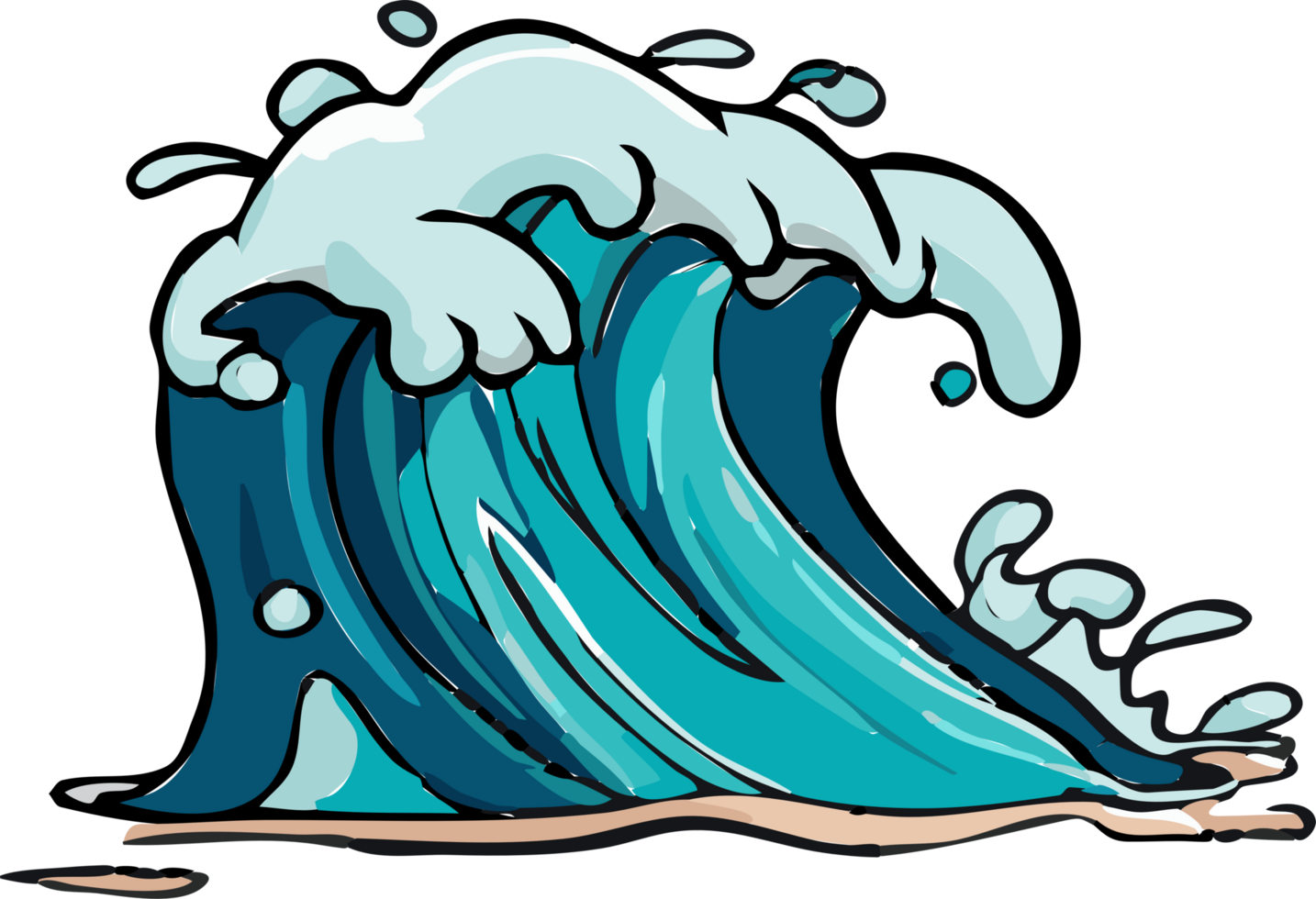Tsunami png graphic clipart design