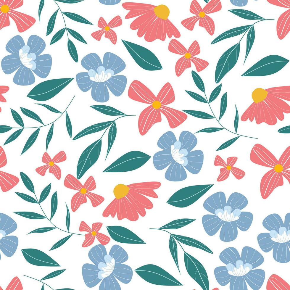 Cute Pastel Flower Seamless Pattern vector