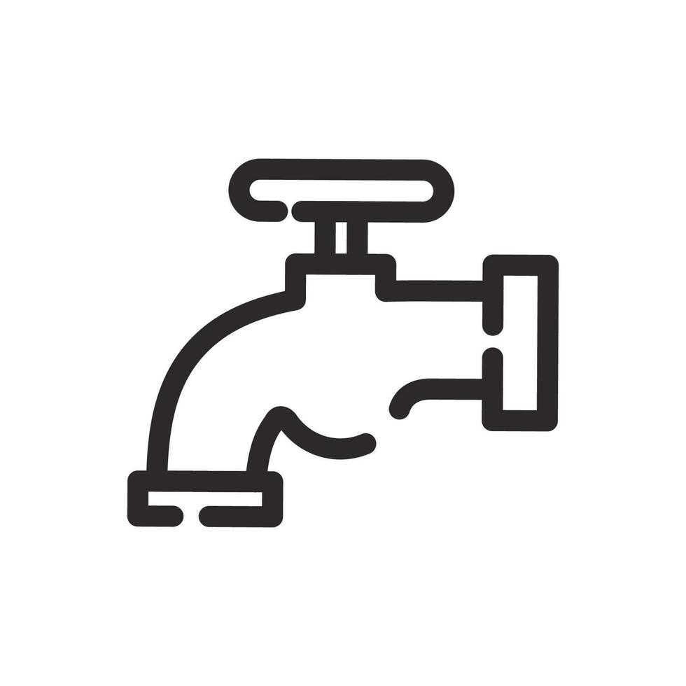 Faucet icon in flat style. Water tap vector illustration on white isolated background. Water pipe business concept.