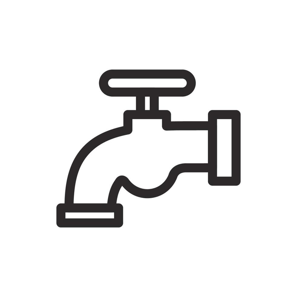 Faucet icon in flat style. Water tap vector illustration on white isolated background. Water pipe business concept.