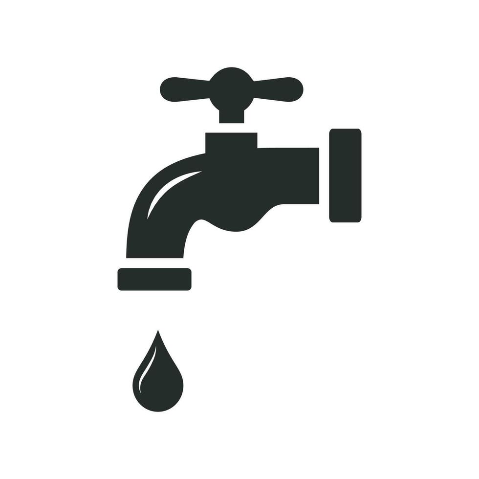 Faucet icon in flat style. Water tap vector illustration on white isolated background. Water pipe business concept.