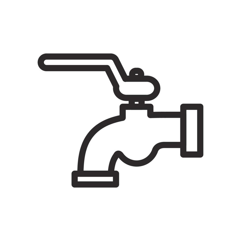 Faucet icon in flat style. Water tap vector illustration on white isolated background. Water pipe business concept.