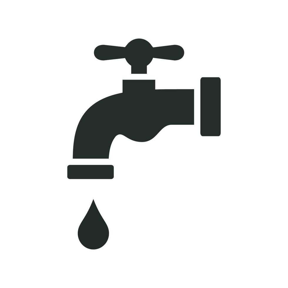 Faucet icon in flat style. Water tap vector illustration on white isolated background. Water pipe business concept.