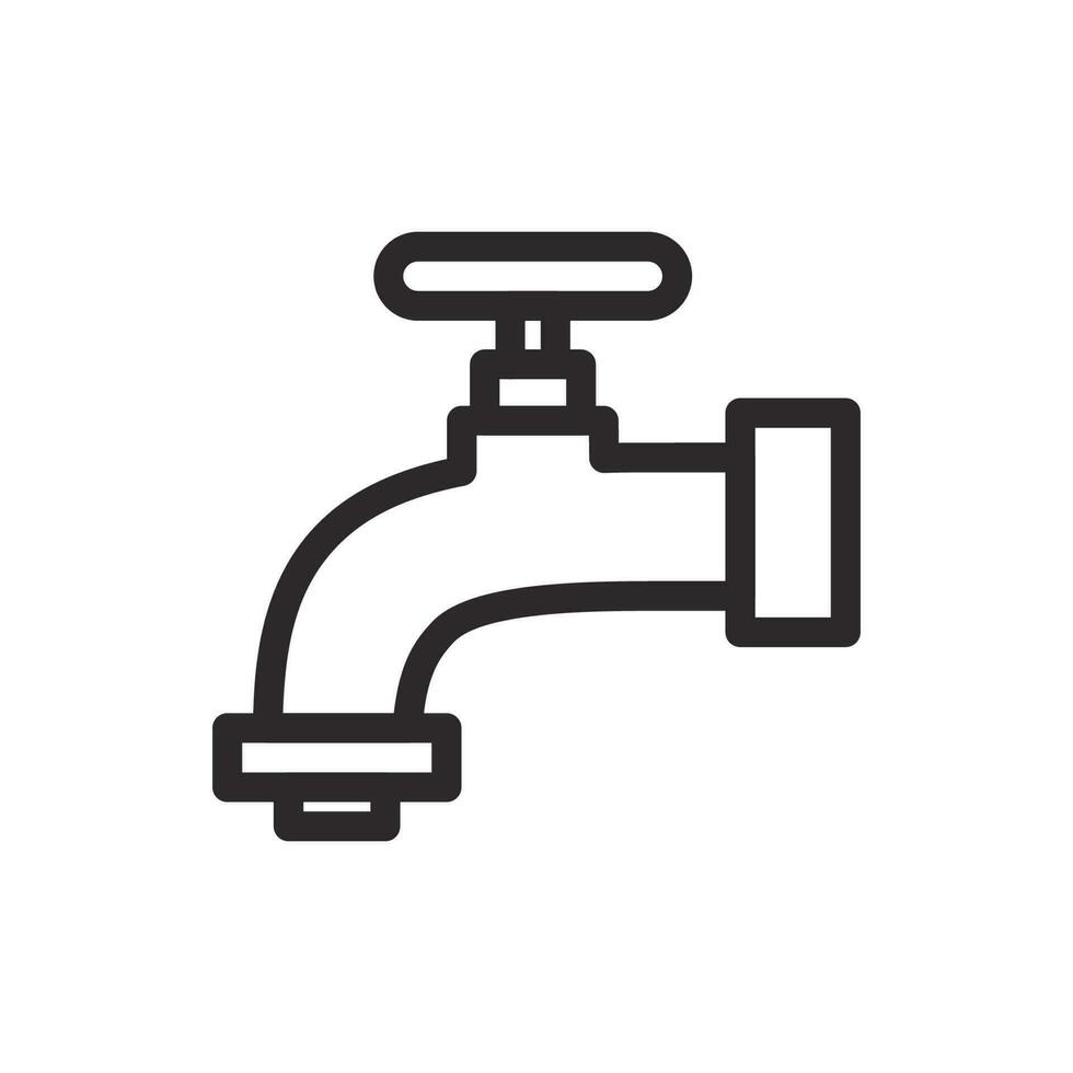 Faucet icon in flat style. Water tap vector illustration on white isolated background. Water pipe business concept.