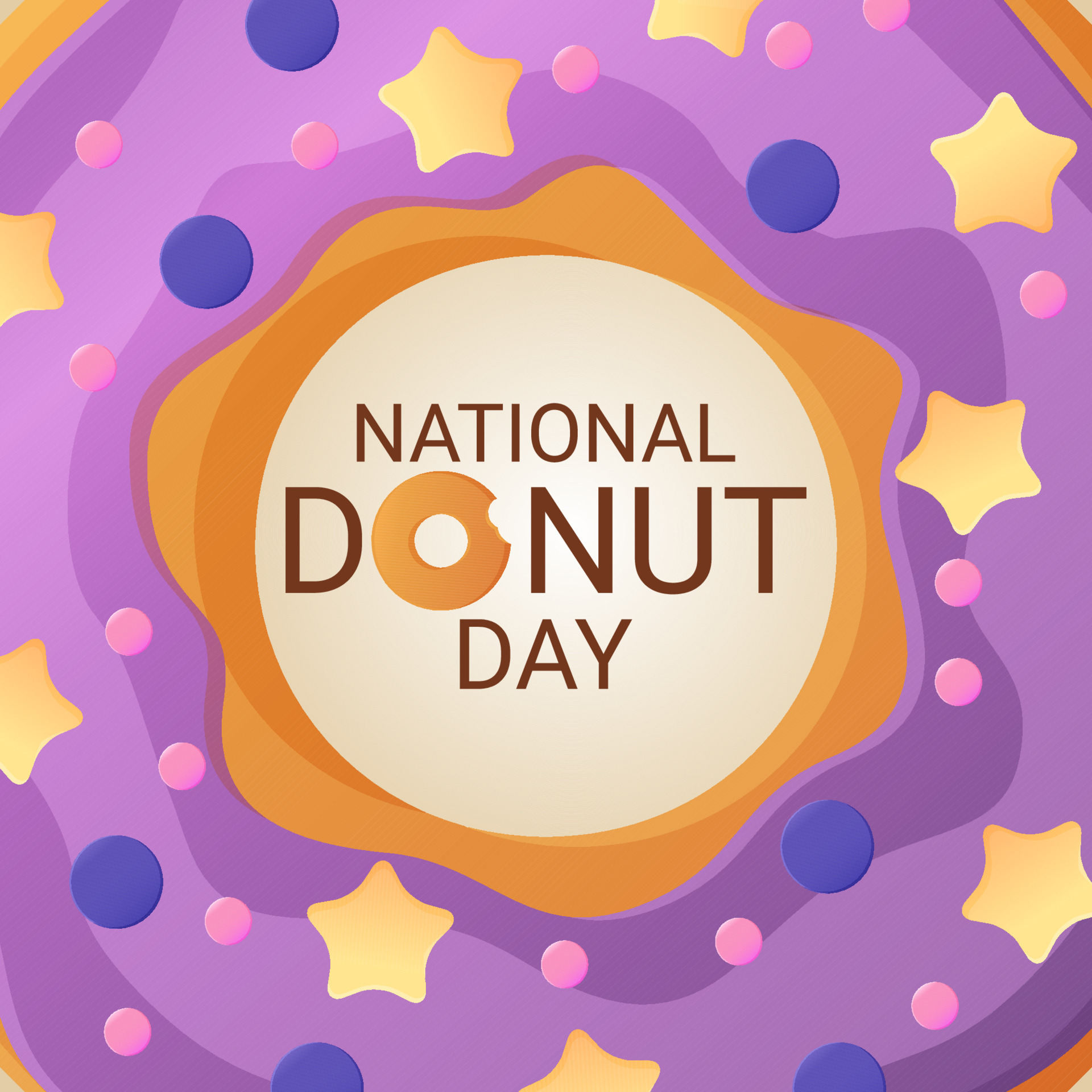 National Donut Day banner. 2 june. Can be used for posters or social