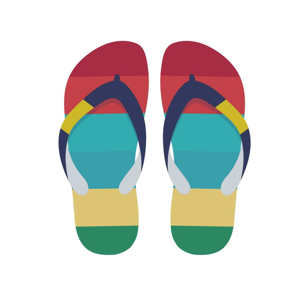 pairs of colored striped flip flops vector
