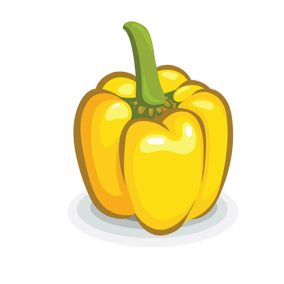 yellow sweet bell pepper vector illustration