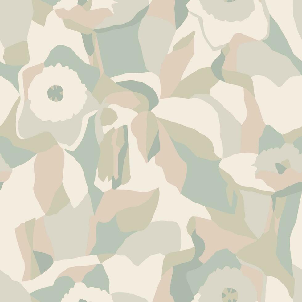 Vector flower layers illustration seamless repeat pattern