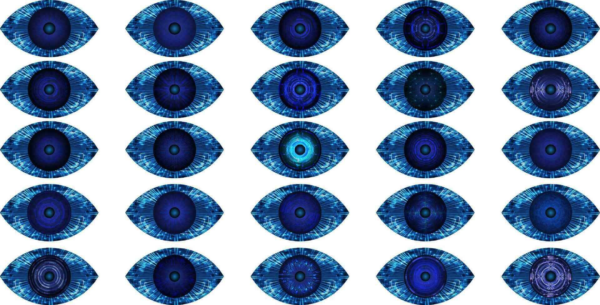 Modern Technology Icon Pack with Eyes vector