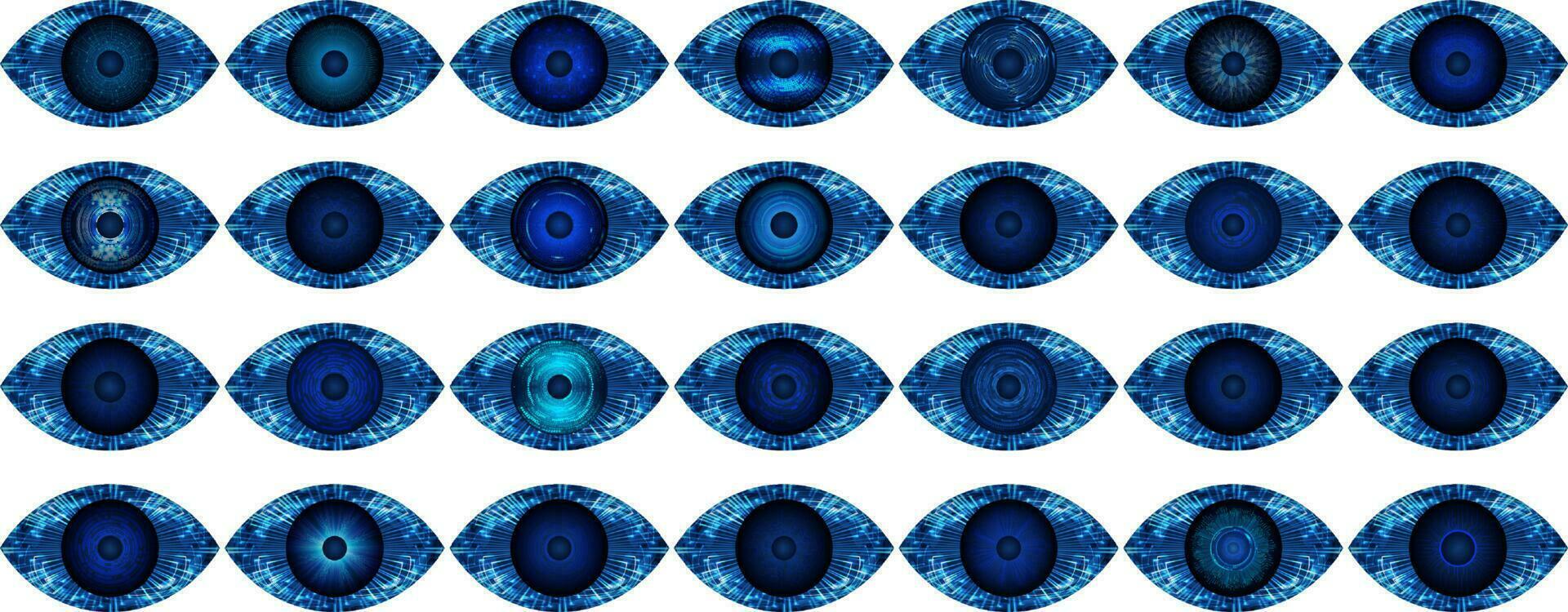 Modern Technology Icon Pack with Eyes vector