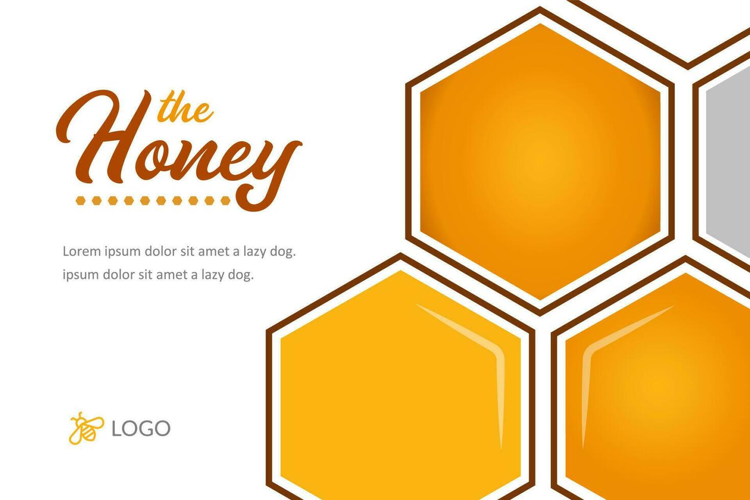 honeycomb pattern paper cut background with bee and sweet honey inside vector