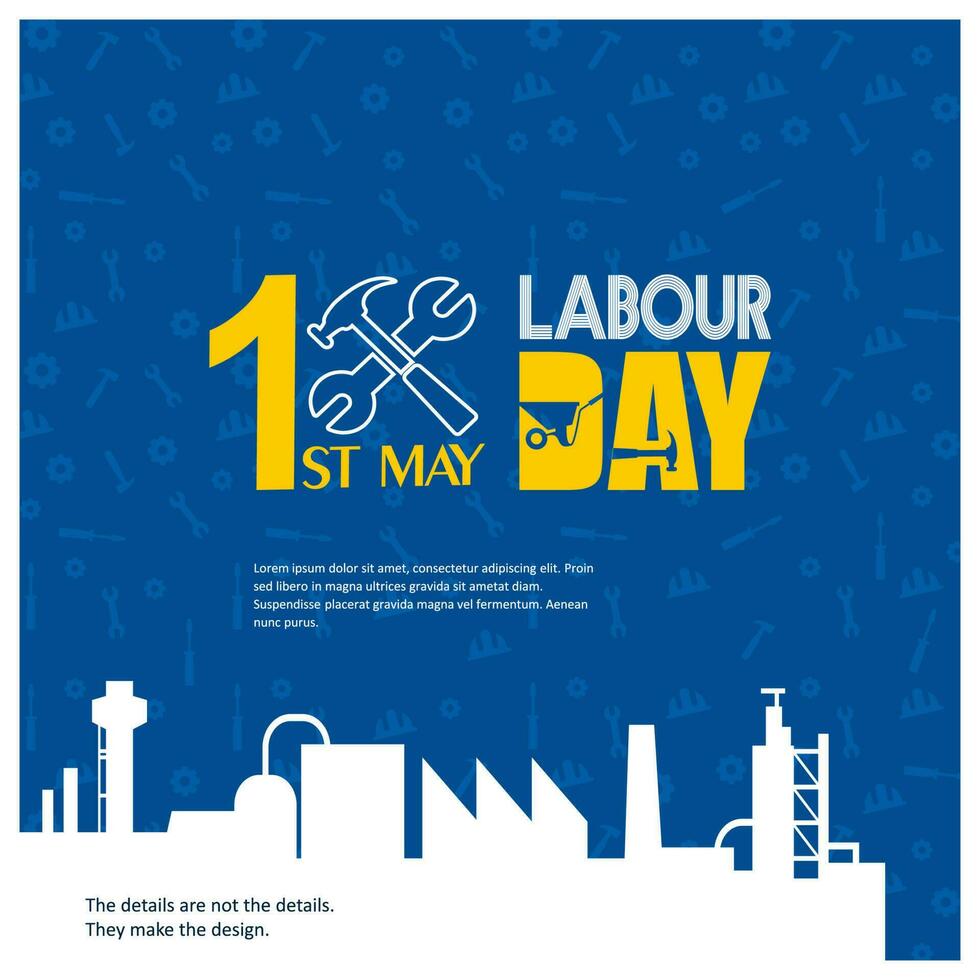 internacional trabajadores día Primero de mayo, tarjeta diseño modelo vector