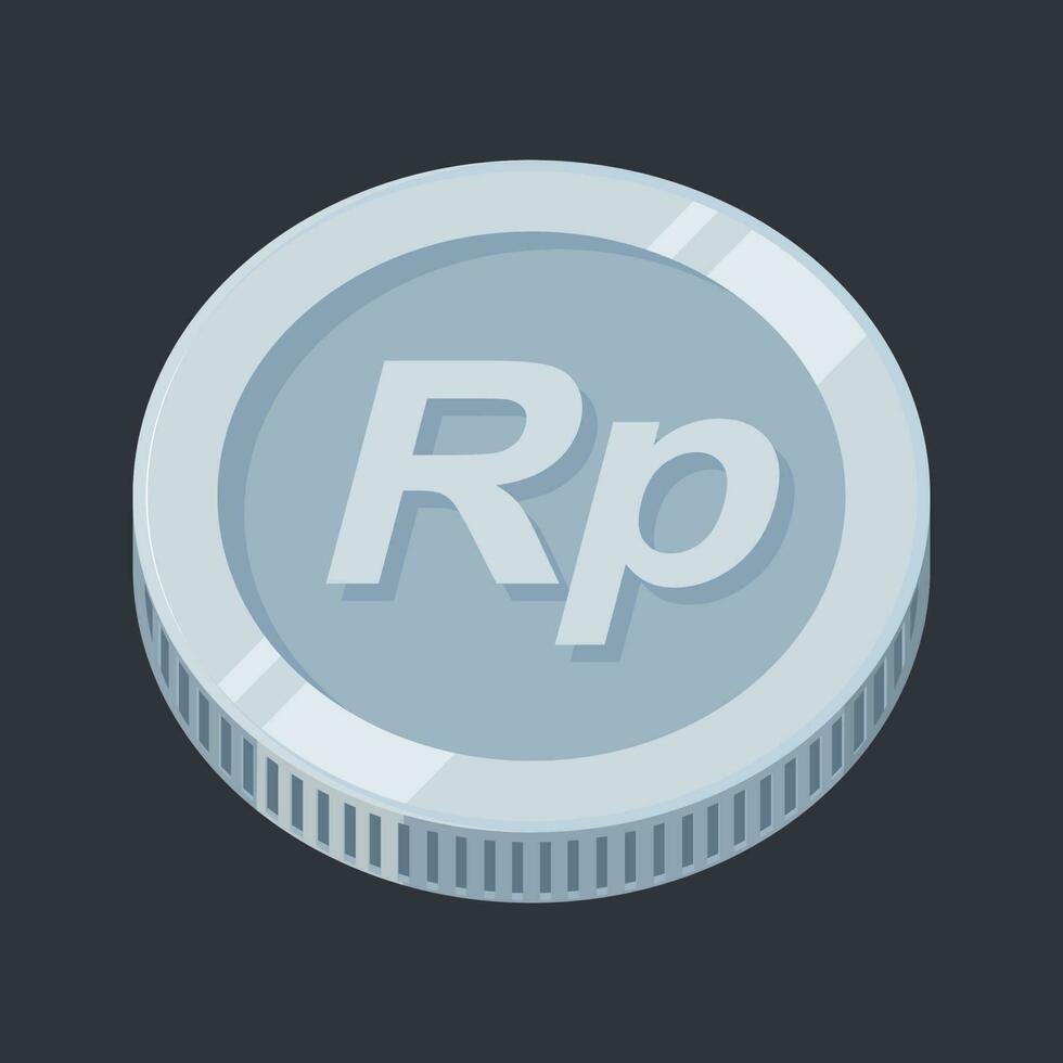 Rupiah Coin Silver Tin IDR Money Vector