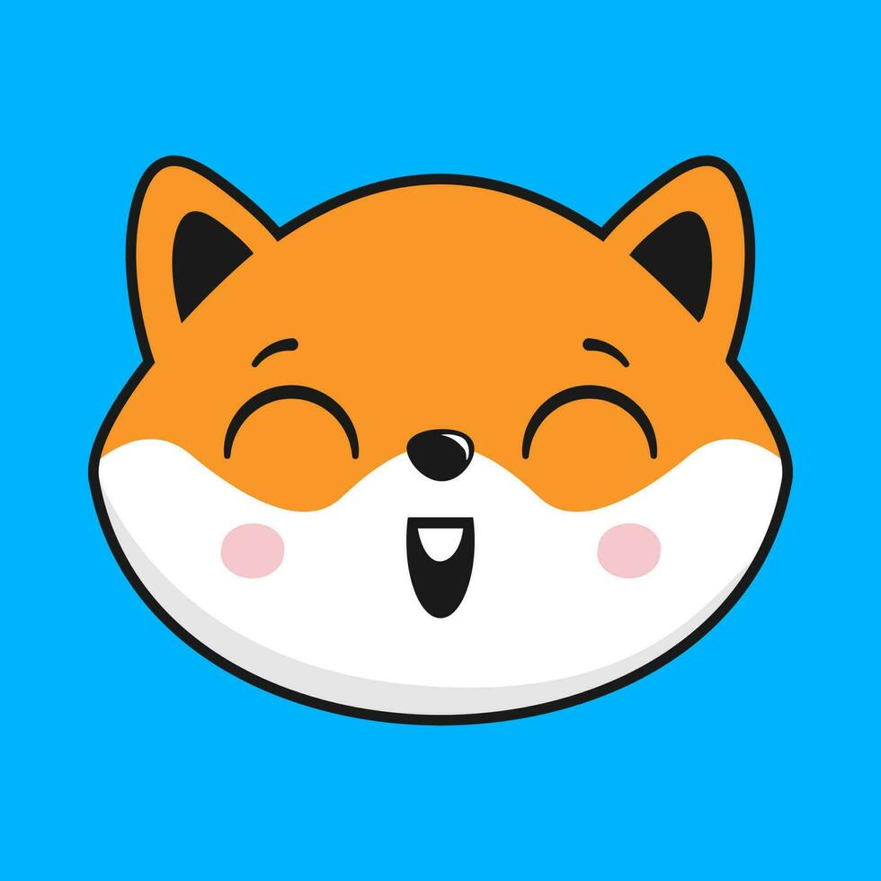 Shiba Inu Dog Shout Face Head Kawaii Sticker vector