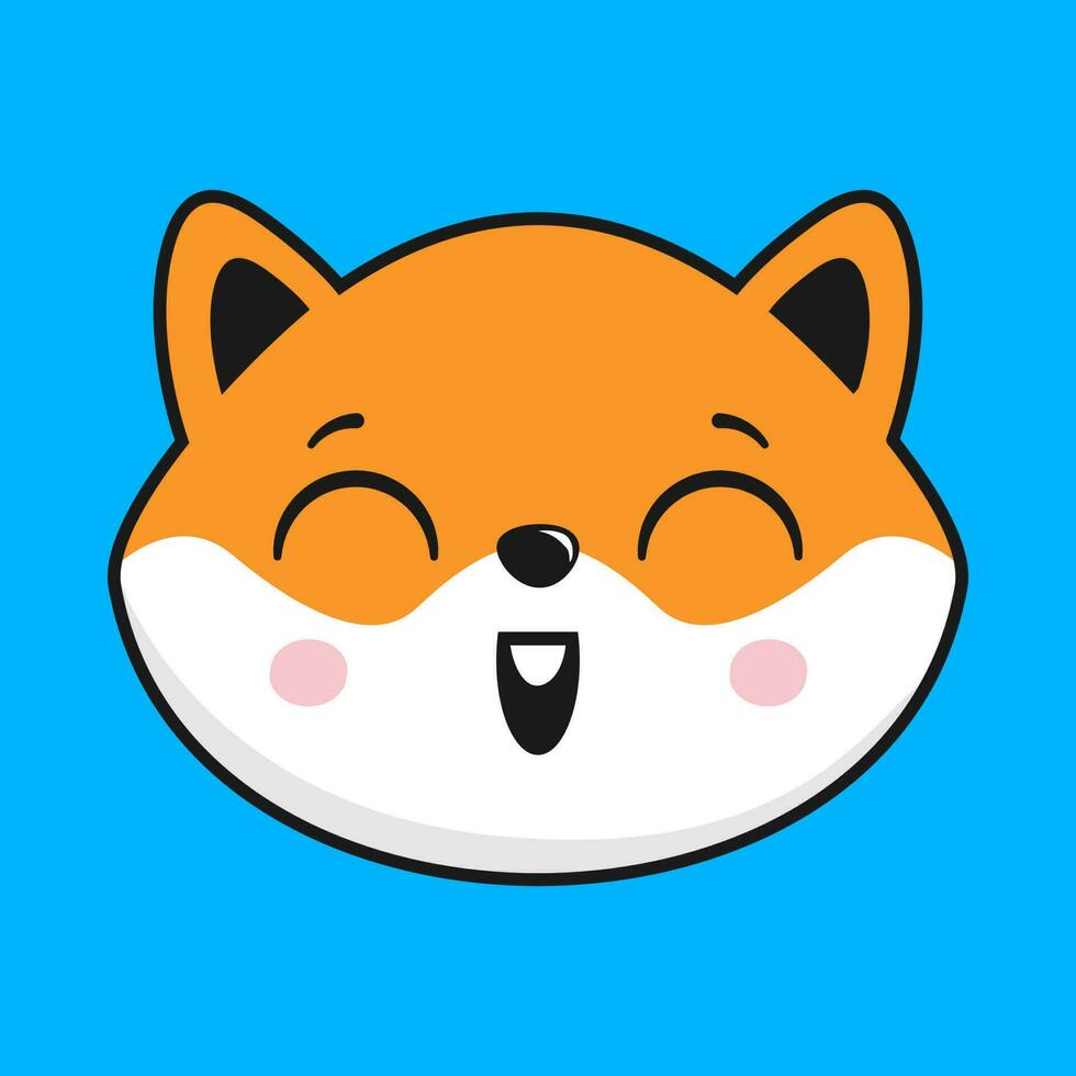 Shiba Inu Dog Shout Face Head Kawaii Sticker vector