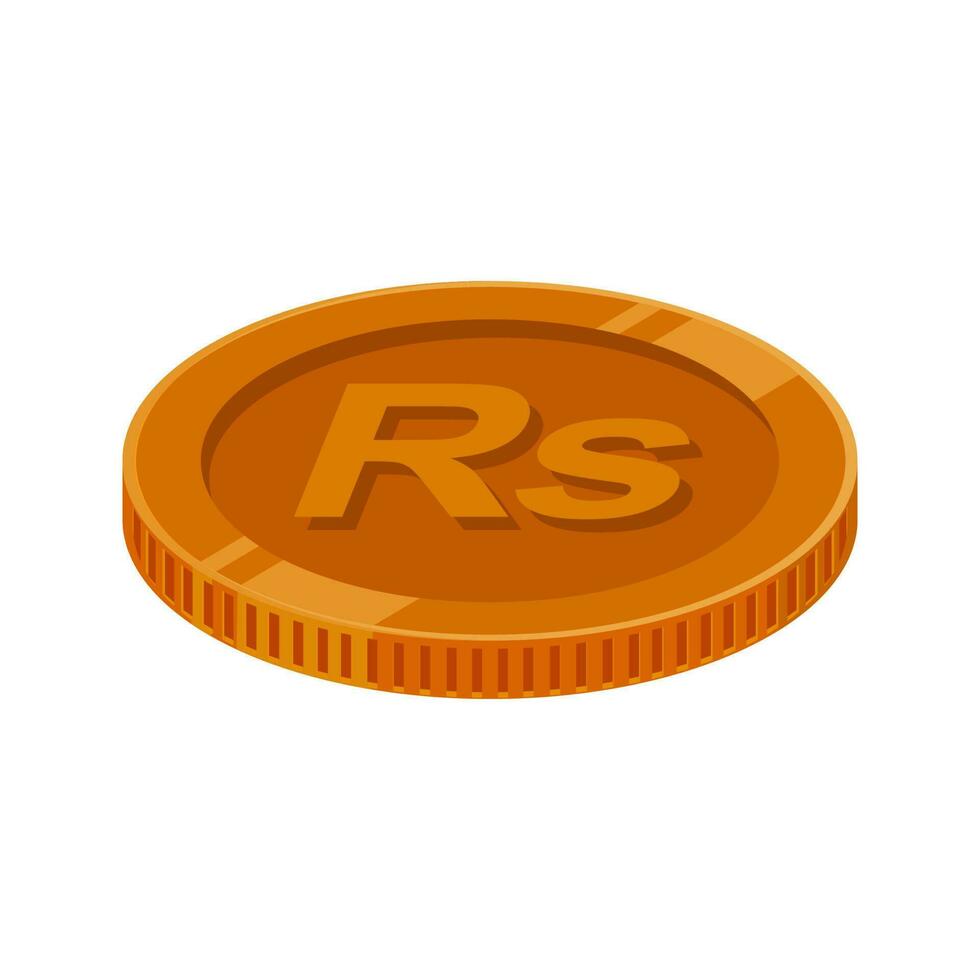 Rupee Pakistan Coin Bronze PKR Money Copper Vector