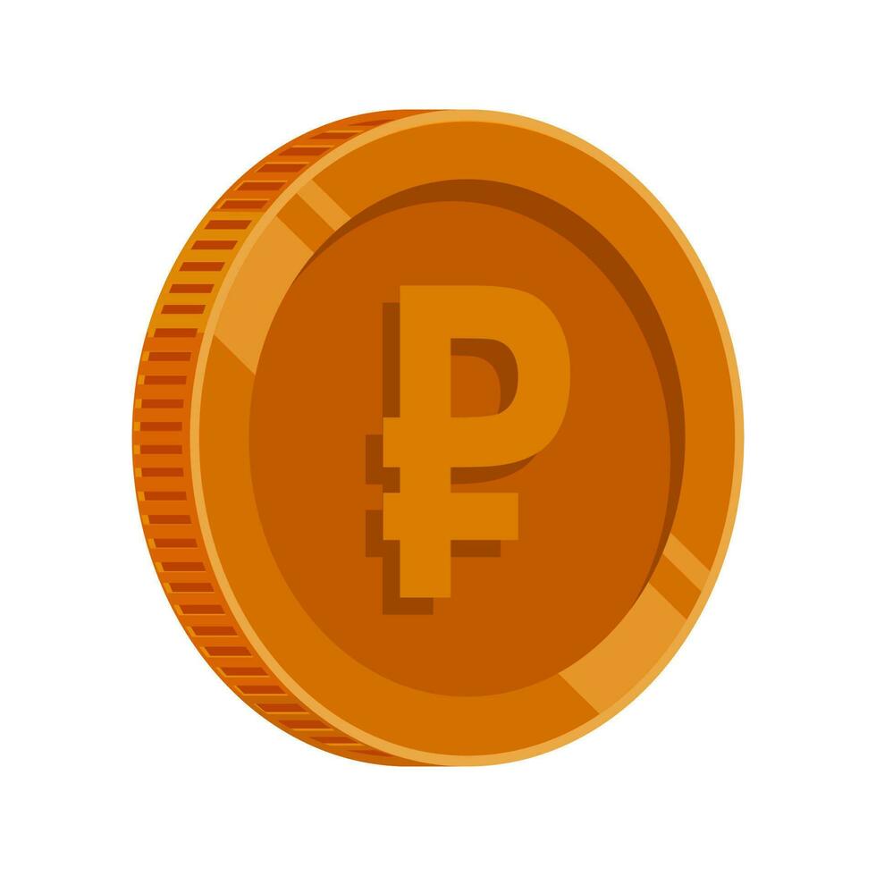 Ruble Coin Bronze Russian Rouble Copper Money Vector
