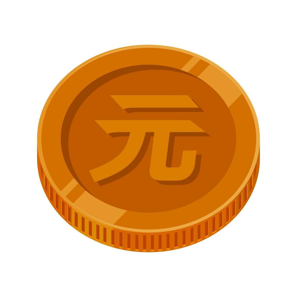 renminbi bronce moneda China yuan dinero cobre vector