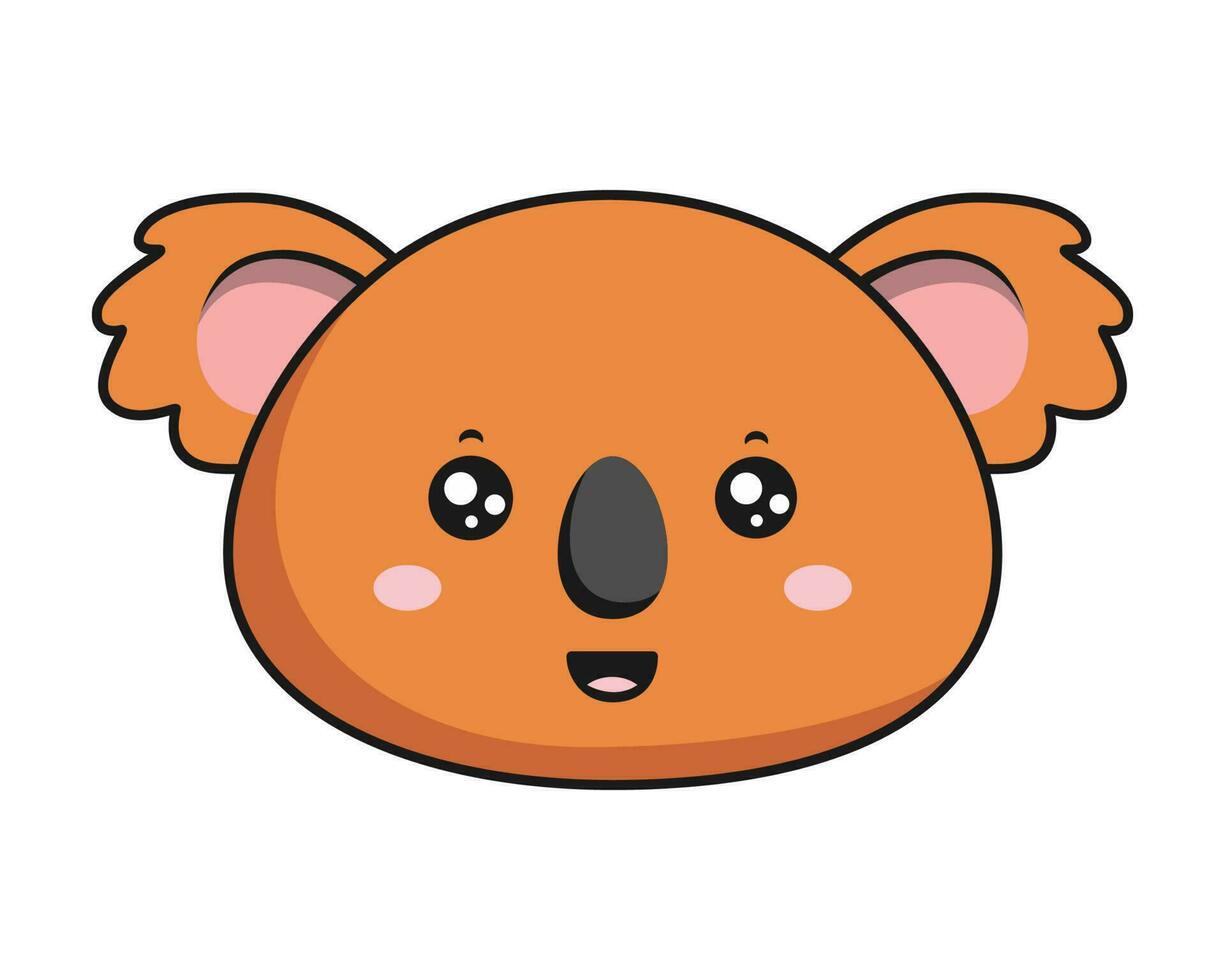 Koala Smile Face Brown Koala Sticker Kawaii Isolated vector