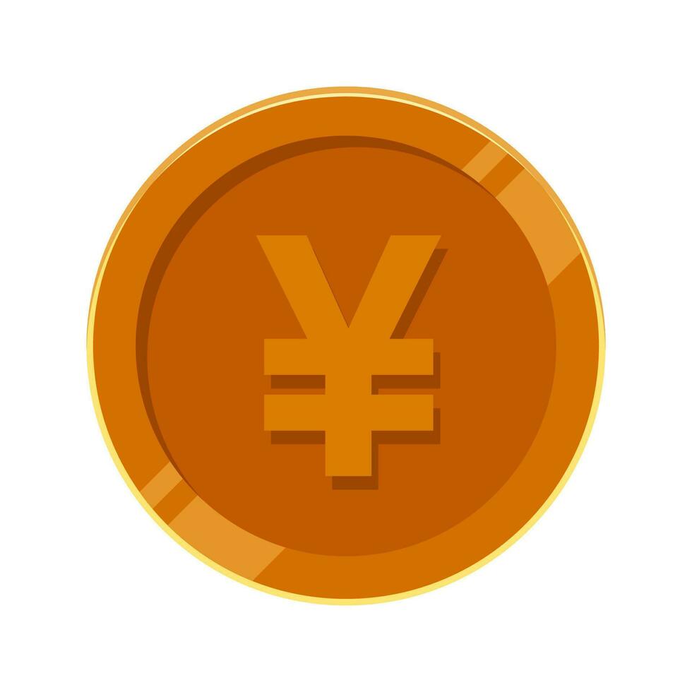 Yen Bronze Coin Japanese Yen Vector