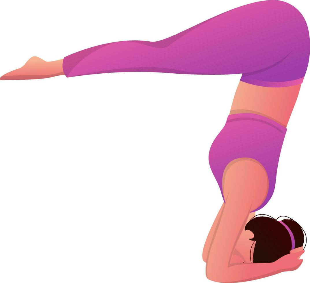 Young Girl Making Plough Posture Halasana. vector