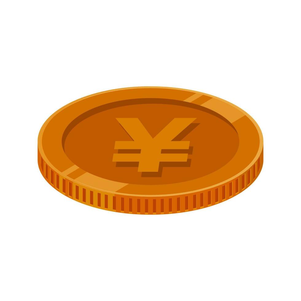 Yen Coin Bronze Japan Money Vector