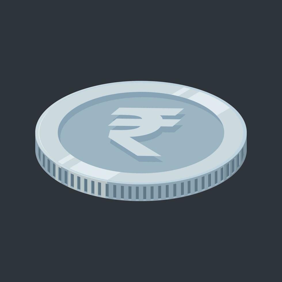 India Rupee Coin Silver Money Tin Vector