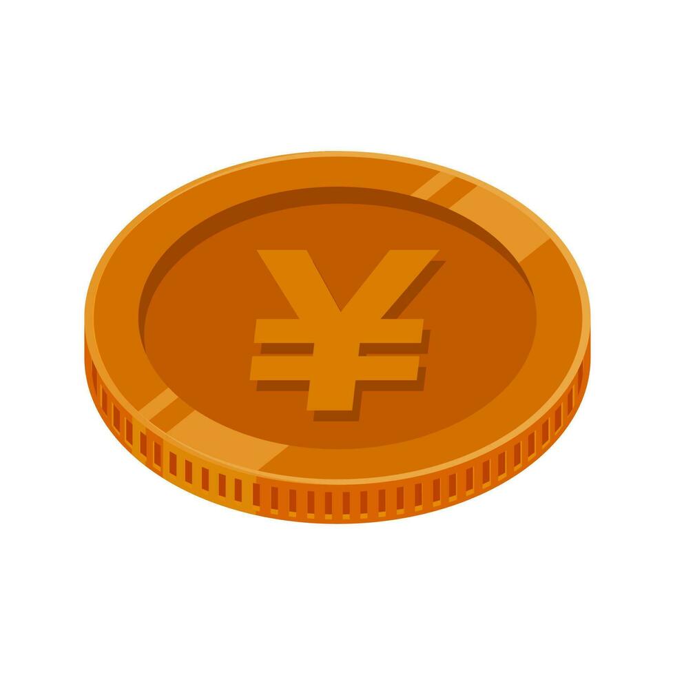 Yen Coin Bronze Japan Money Vector