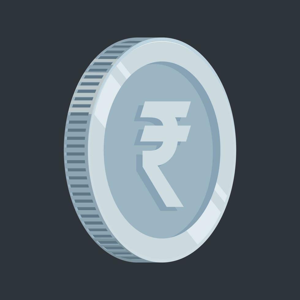 India Rupee Coin Silver Money Tin Vector