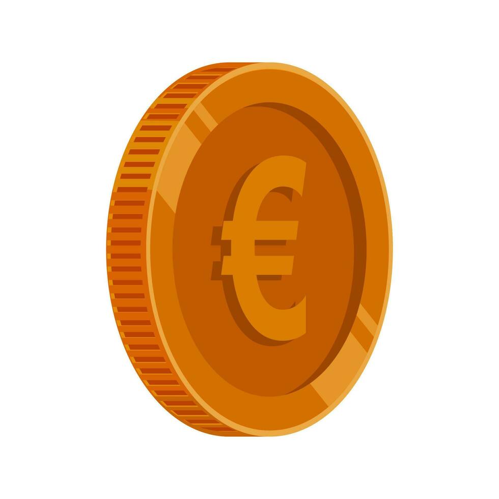 Euro Coin Bronze Money Vector