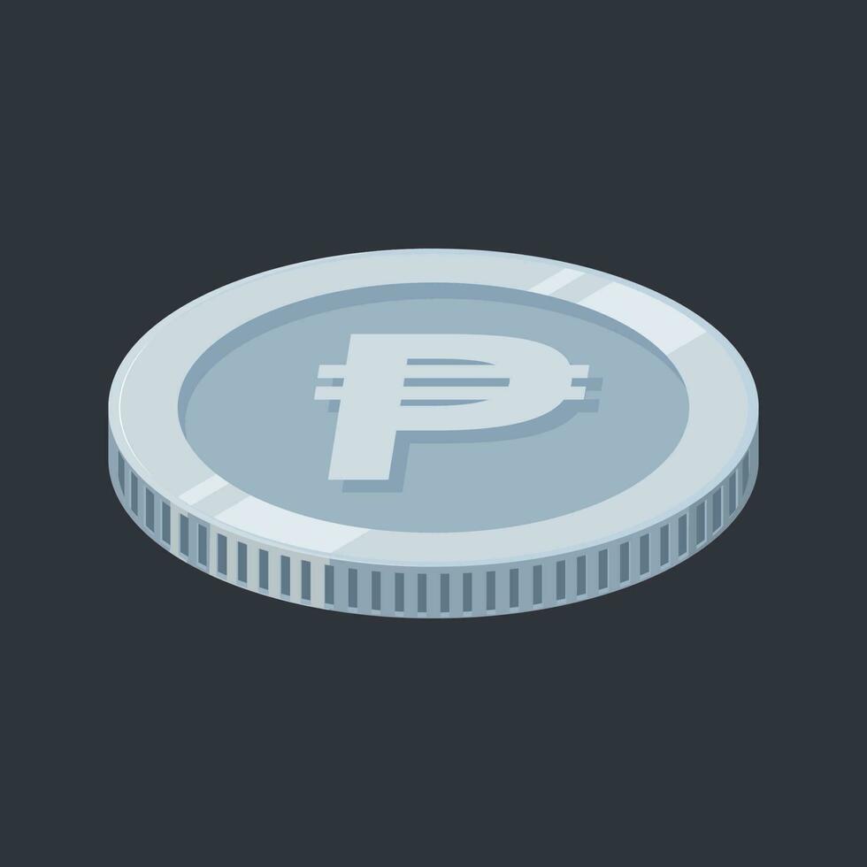 Peso Silver Coin Philippine Money Tin PHP Vector
