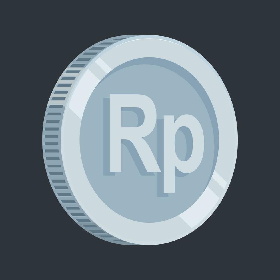 Rupiah Coin Silver Tin IDR Money Vector