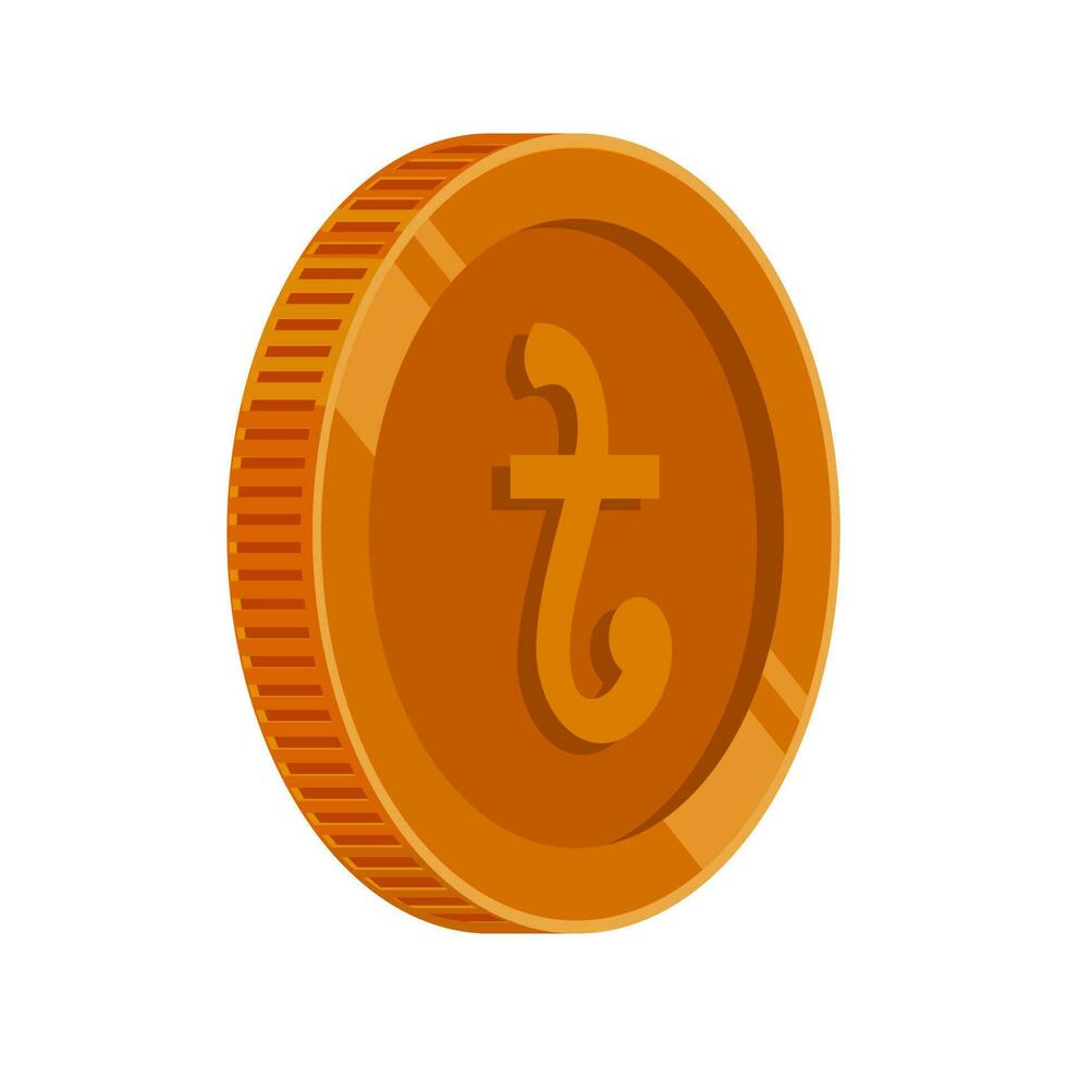 Taka Bangladesh Bronze Coin Money Copper Vector