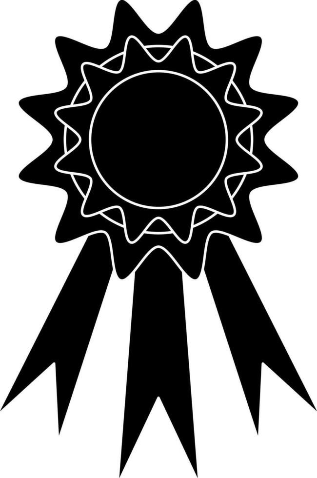 Badge decorated with ribbon. vector