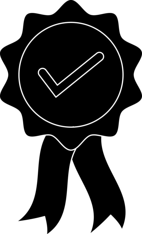 Medal in check mark sign. vector