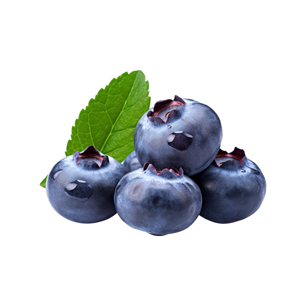 Fresh ripe blueberries isolated on transparent background png